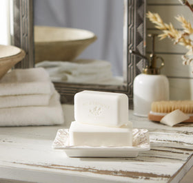 Close-up of Pre de Provence Artisanal Soap Bar Sea Salt texture