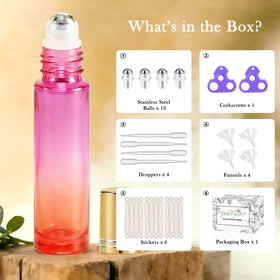 Close-up of PrettyCare 10ml roller bottle with golden cap