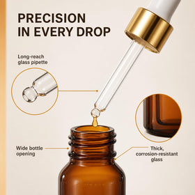 Close-up of PrettyCare dropper bottle with screw thread finish