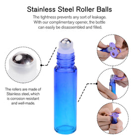 Close-up of PrettyCare roller bottle with stainless steel roller ball