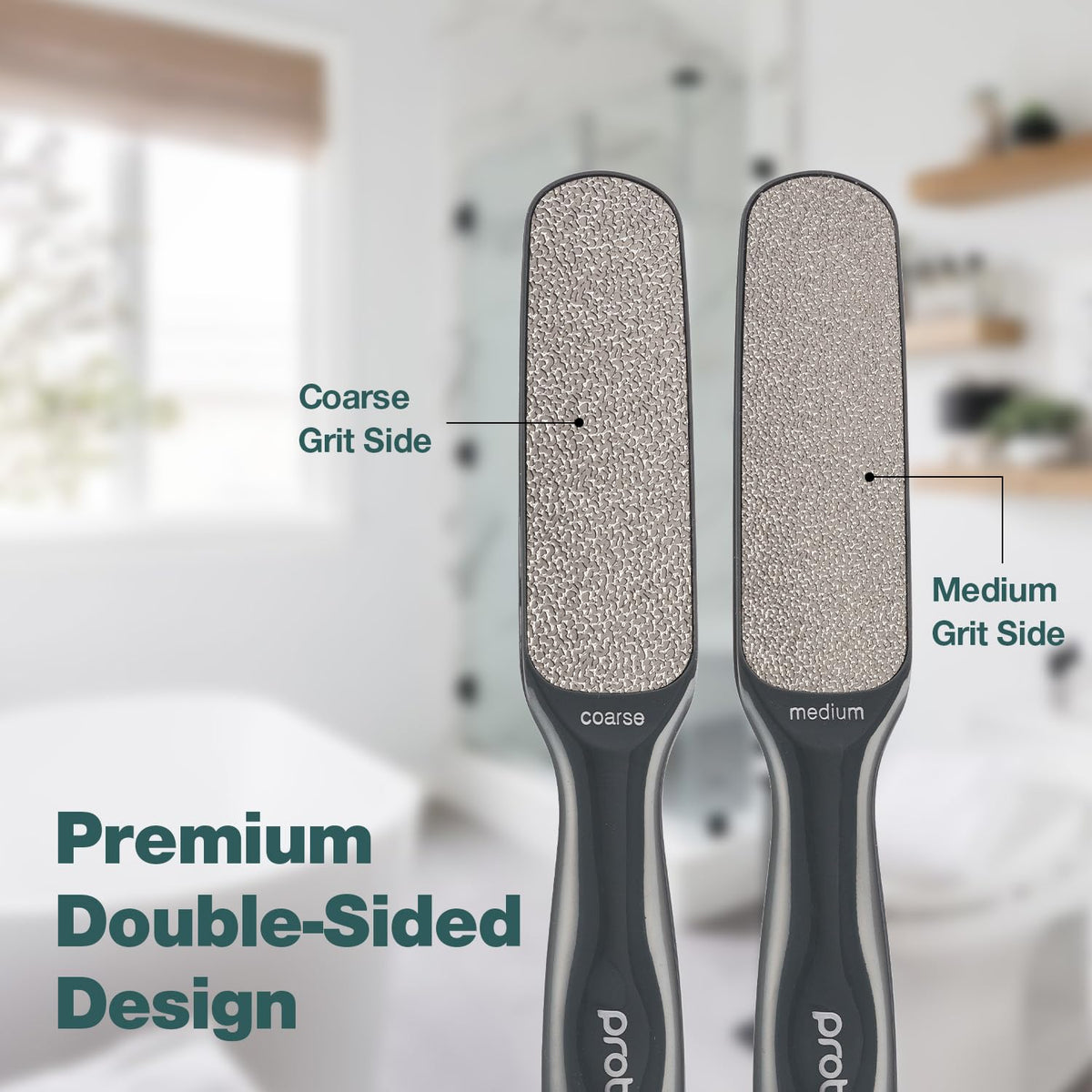Close-up of Probelle Double Sided Nickel Foot File showing medium side