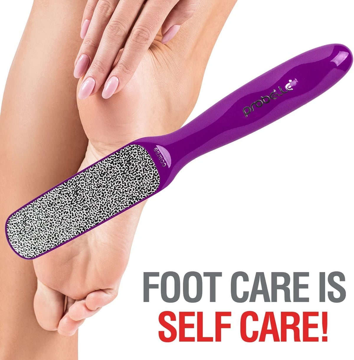 Close-up of Probelle foot file handle for easy grip