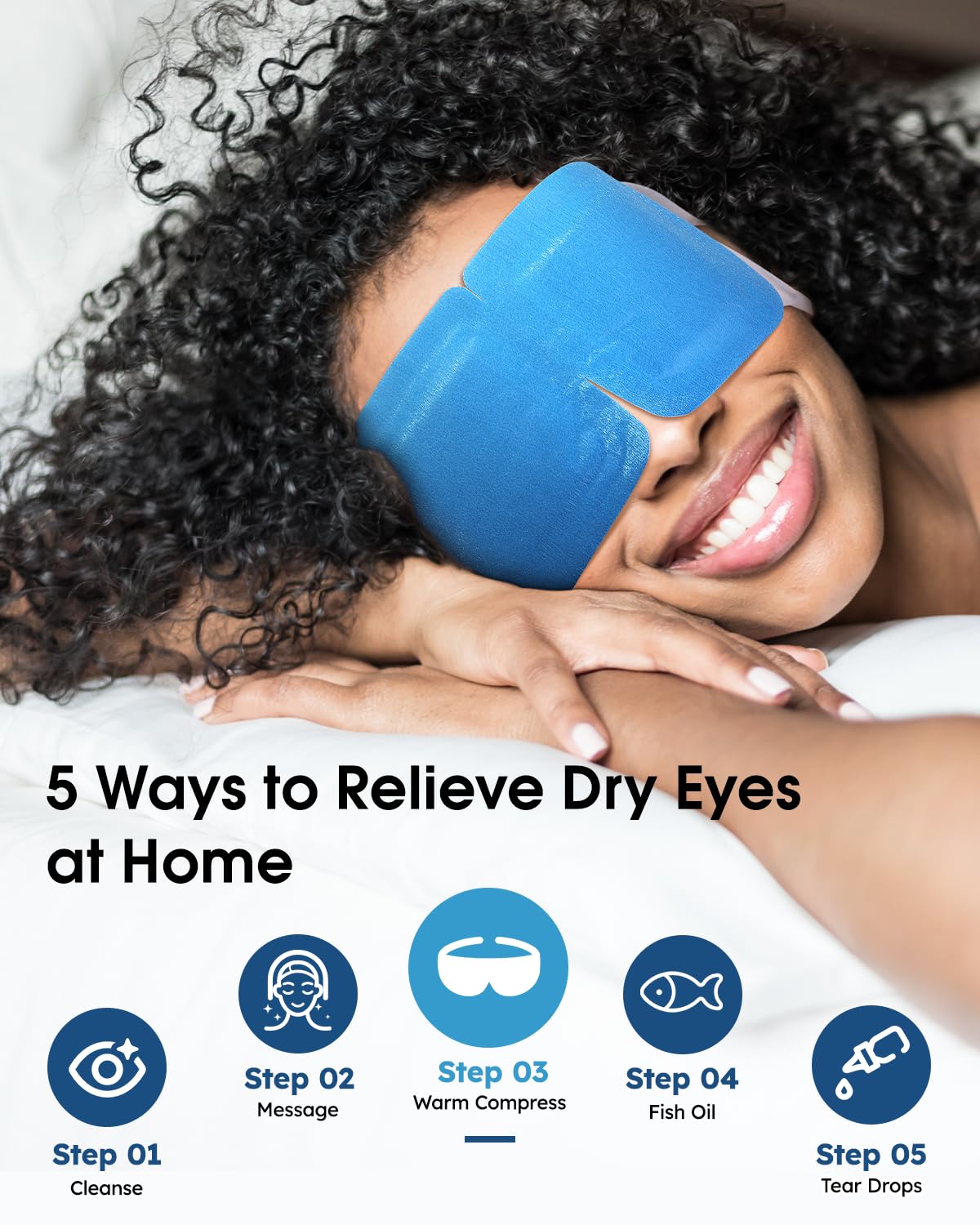 Close-up of ProCIV Steam Eye Mask with steam effect