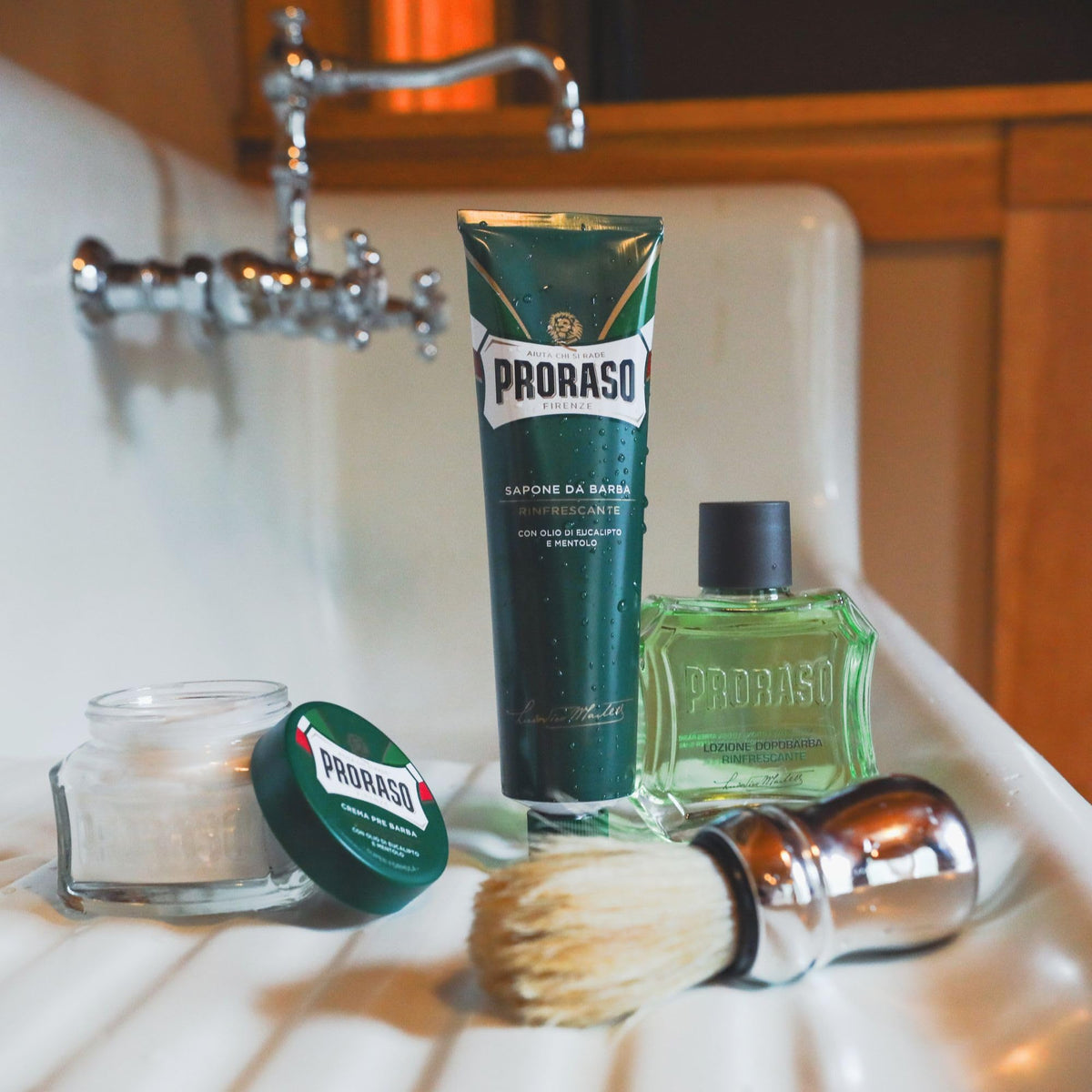 Close-up of Proraso shaving cream texture