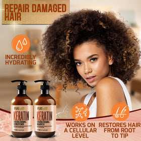 Close-up of PURE NATURE LUX SPA Keratin Conditioner bottle
