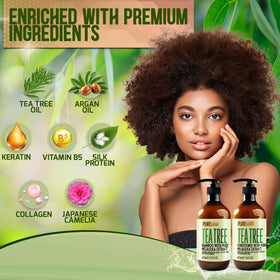 Close-up of PURE NATURE LUX SPA Tea Tree Oil Conditioner bottle