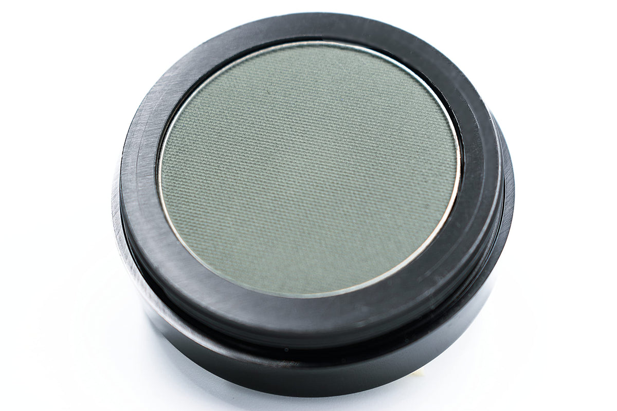 Close-up of Pure Ziva Khaki Grey Eyeshadow pan