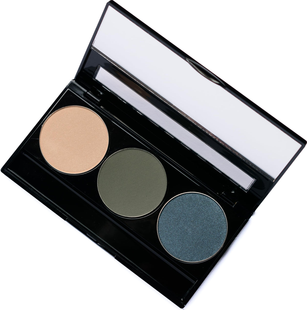 Close-up of Pure Ziva Vegan Eyeshadow Palette with swatches of each shade