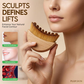 Close-up of Puur House Lymphatic Contour Face Brush bristles