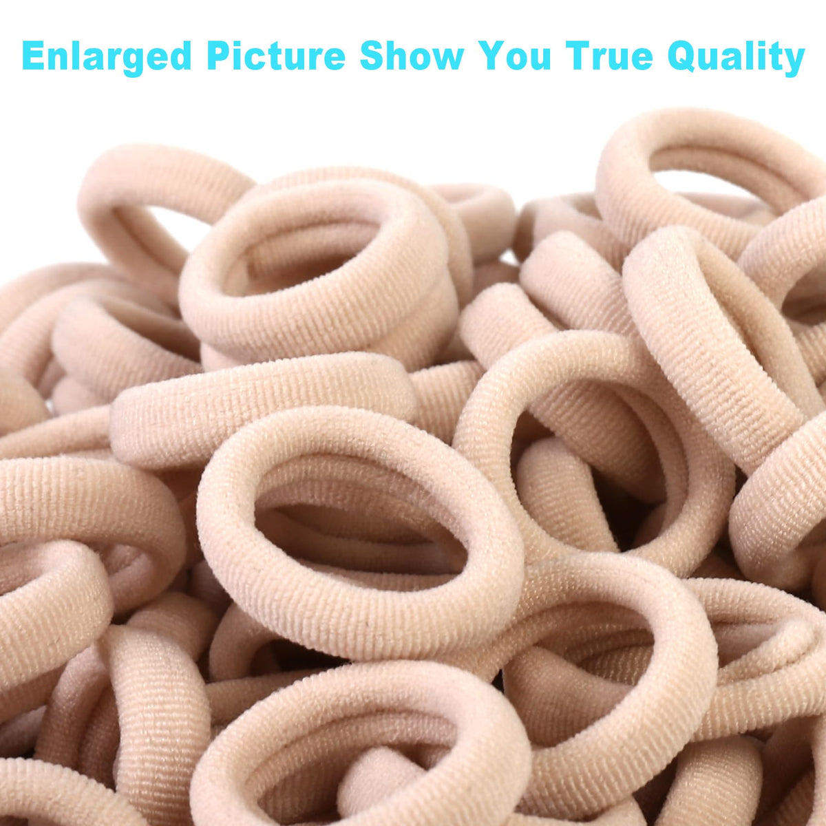 Close-up of Qarwayoc blonde hair tie showing soft cotton material