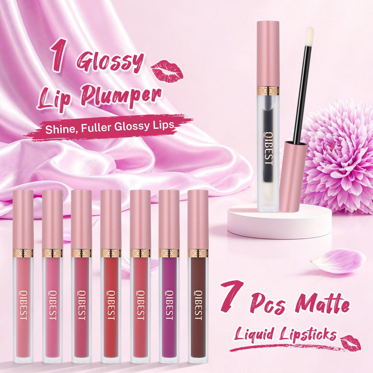 Close-up of QiBest lip plumper included in the set