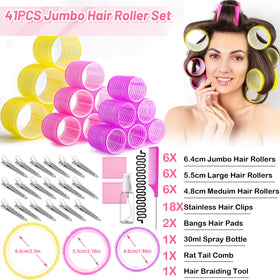 Close-up of Qinzave hair rollers in three sizes