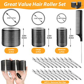 Close-up of Qinzave jumbo hair roller size 2.48 inches