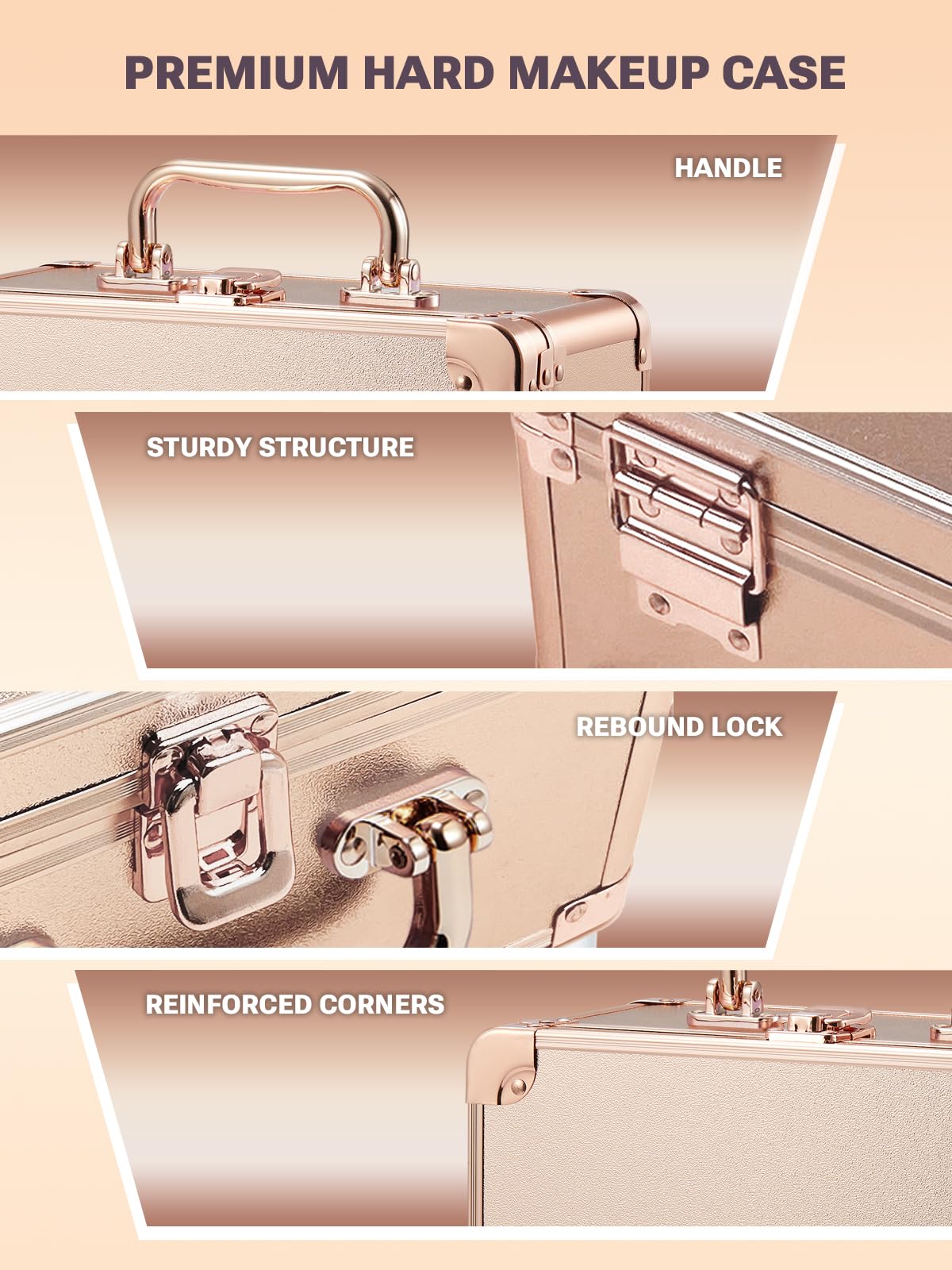 Close-up of Qislee Makeup Box's magnetic mirror