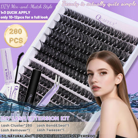 Close-up of QUAFFLY lash bond and seal included in kit