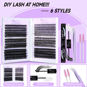 Close-up of QUAFFLY lash bond and seal included in the kit