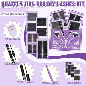 Close-up of QUAFFLY natural soft lashes in various lengths