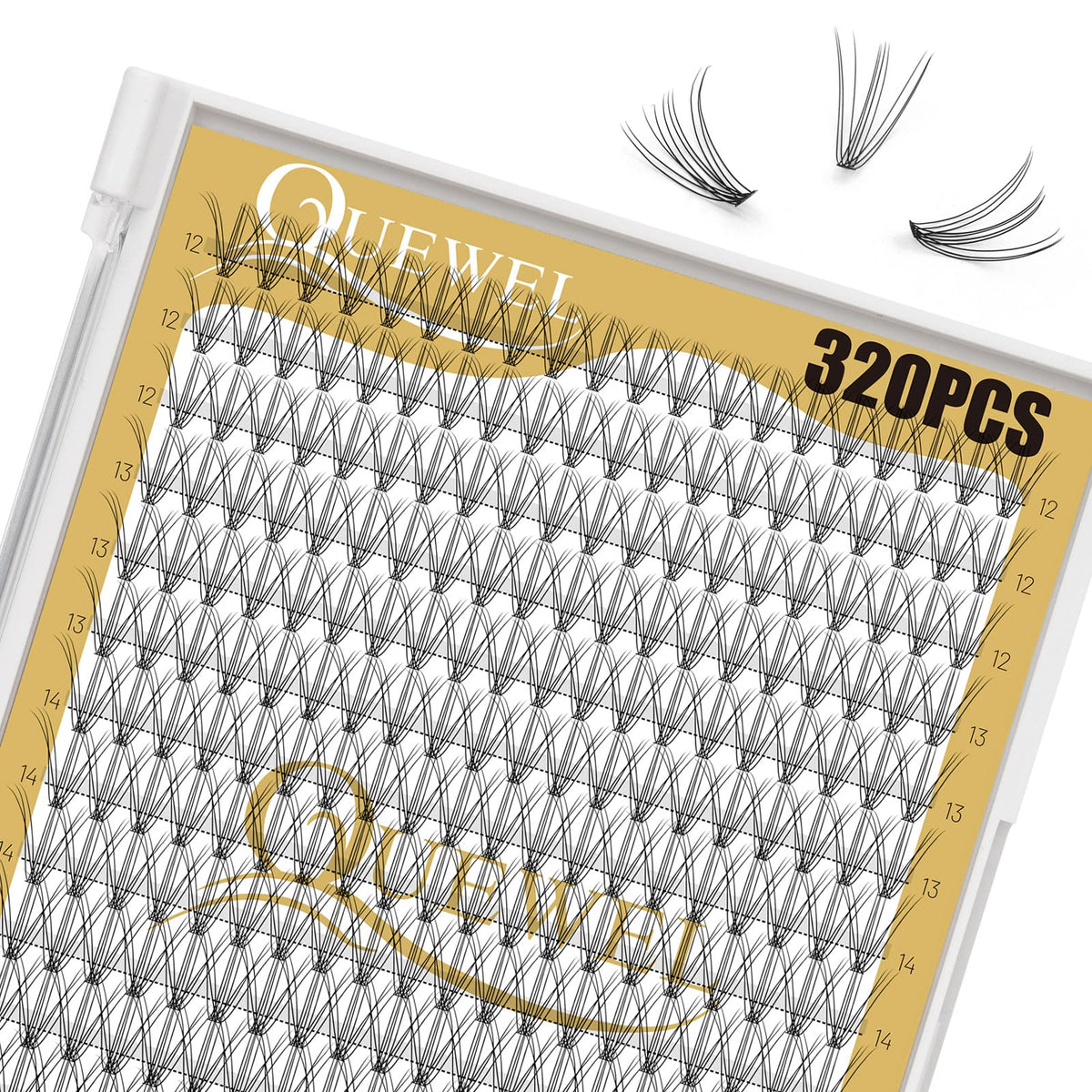 Close-up of QUEWEL Lash Clusters demonstrating soft and lightweight texture