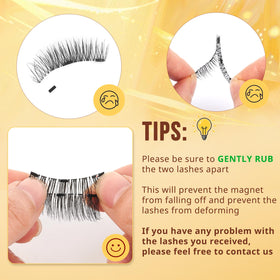 Close-up of QUEWEL magnetic eyelashes in a small box