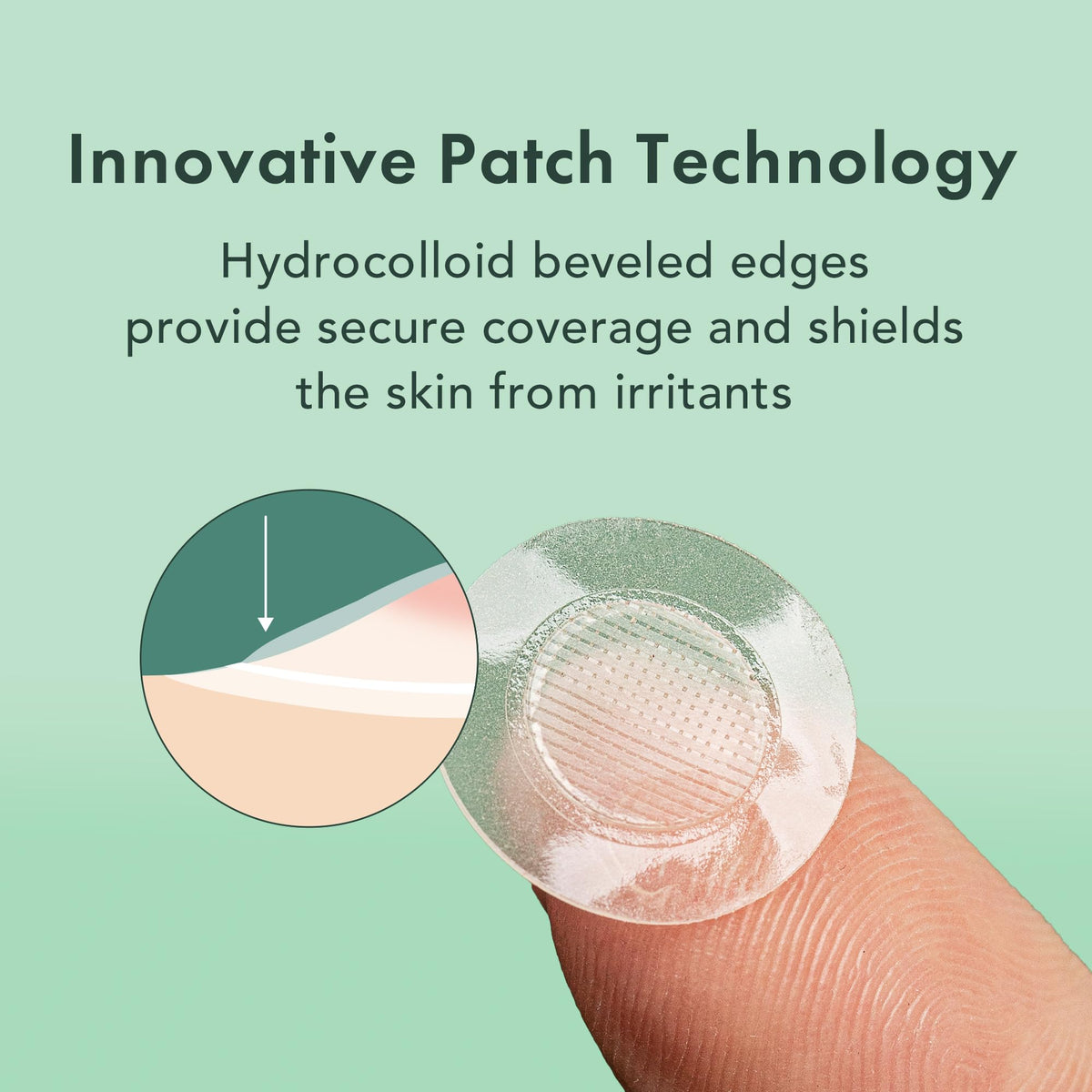 Close-up of Rael Hydrocolloid Pimple Patch showing microcrystal design