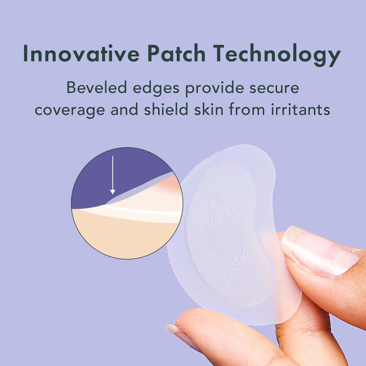 Close-up of Rael Hydrocolloid Strips showing patch size