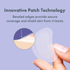 Close-up of Rael Hydrocolloid Strips showing patch size