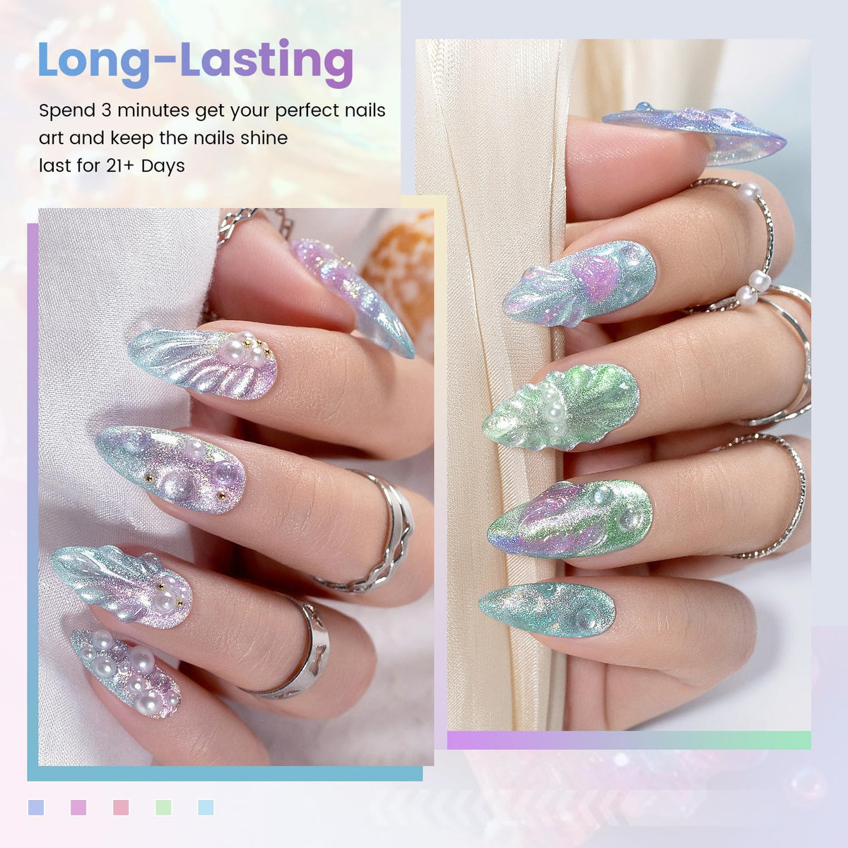 Close-up of RARJSM Aurora Cat Eye Gel Nail Polish bottle