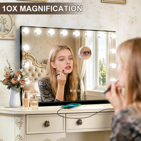 Close-up of Ratsamee Vanity Mirror's dimmable bulbs