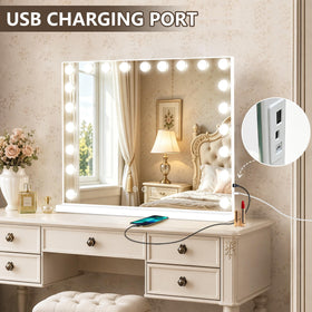 Close-up of Ratsamee Vanity Mirror showing light settings