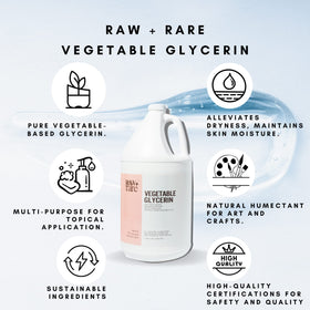 Close-up of Raw Plus Rare Vegetable Glycerin label