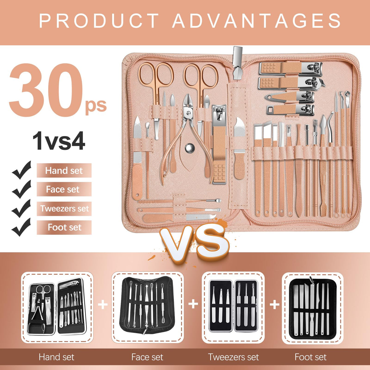Close-up of RedFlow nail clippers and grooming tools