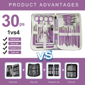Close-up of RedFlow nail clippers and grooming tools in the set