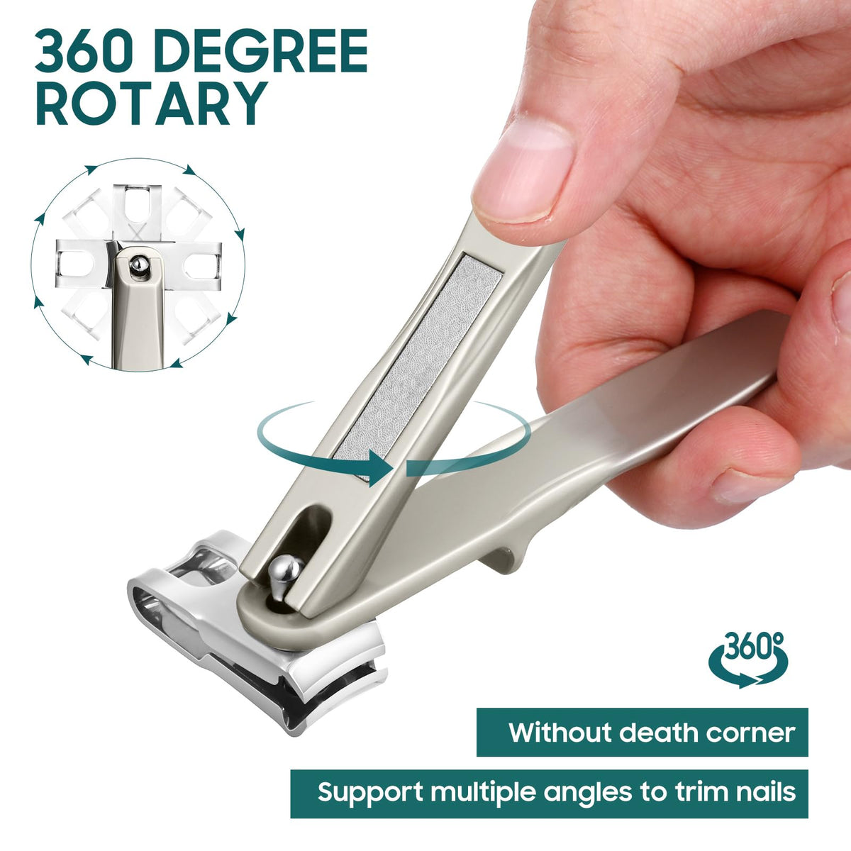 Close-up of Redriver Nail Clippers built-in nail file
