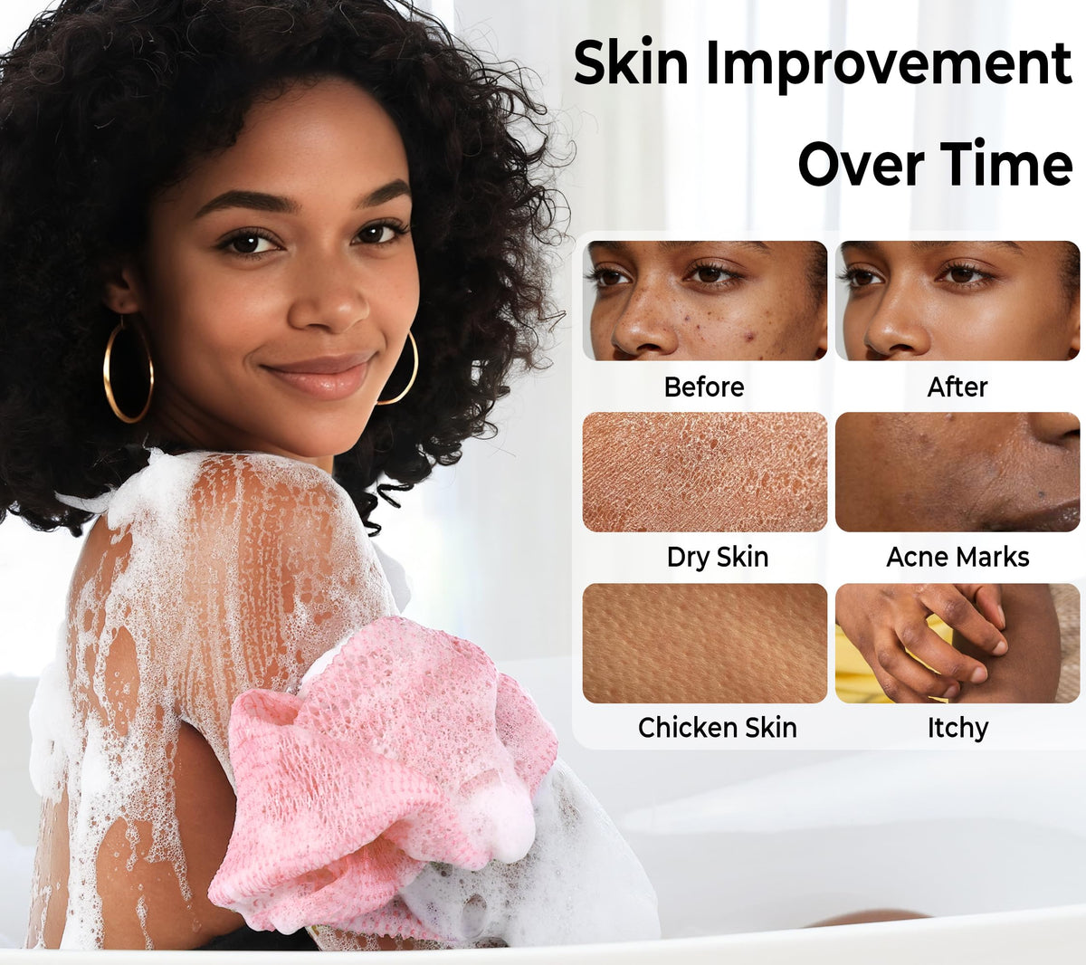 Close-up of RelaxScene Afro Scrubber texture and material
