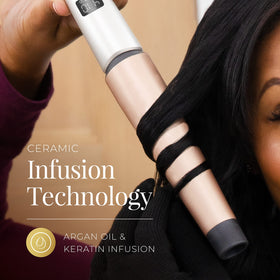 Close-up of Remington Shine Therapy Tapered Curling Wand barrel