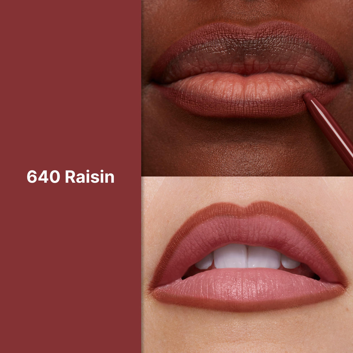 Close-up of REVLON ColorStay Lip Liner 640 Raisin tip