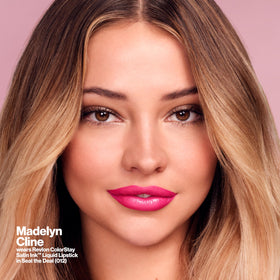 Close-up of REVLON ColorStay Satin Ink Liquid Lipstick 018 Fired Up applicator