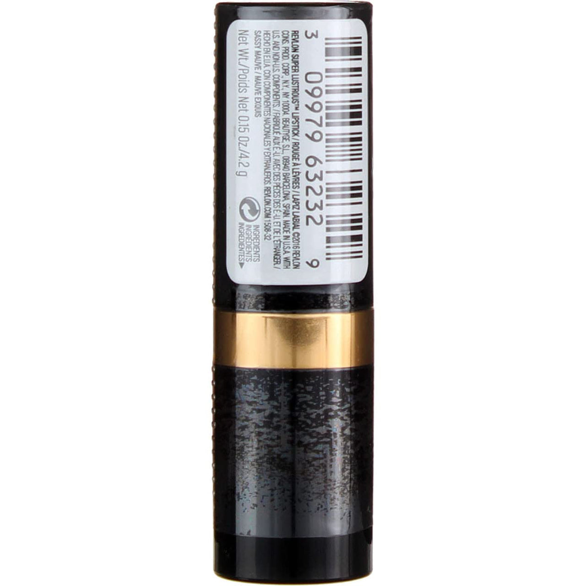 Close-up of REVLON Sassy Mauve lipstick bullet