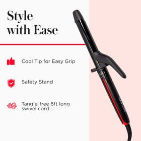 Close-up of REVLON SmoothStay Curling Iron's on/off button