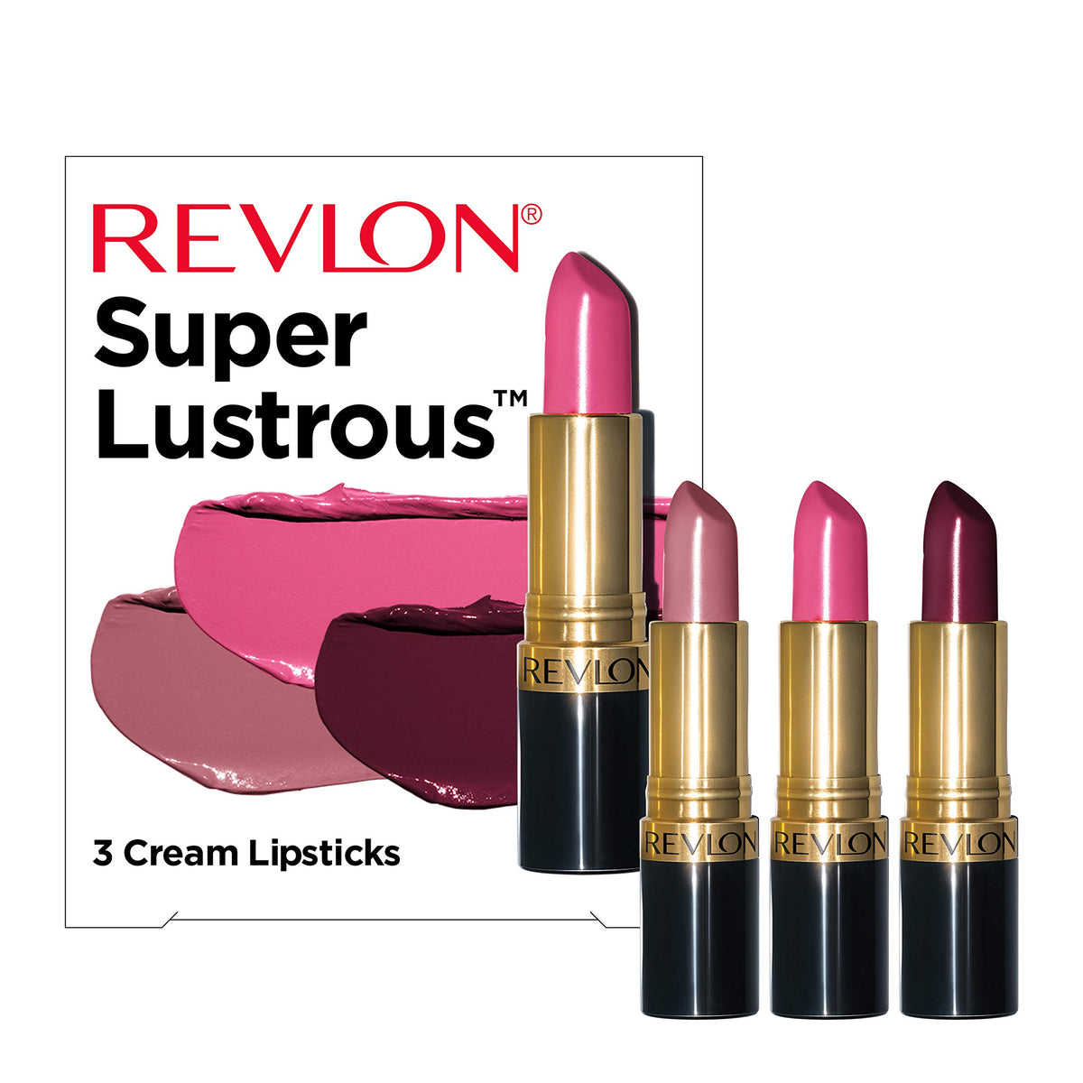 Close-up of REVLON Super Lustrous lipstick in shade 764 On The Mauve
