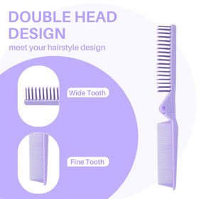 Close-up of RHOS Mini Folding Comb with coarse and fine teeth