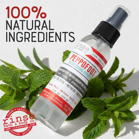 Close-up of Rinse Bath & Body Peppofoot Peppermint Foot Spray nozzle