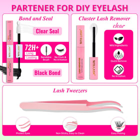 Close-up of RITALASH cluster lashes in various lengths