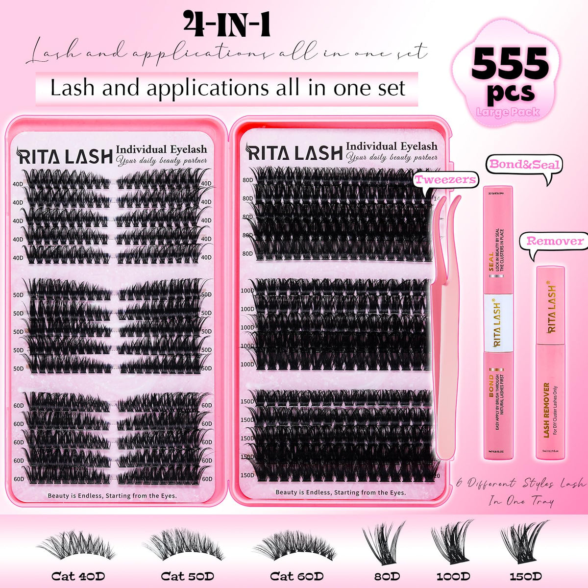 Close-up of RITALASH lash bond and seal included in kit