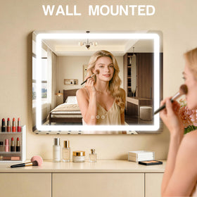 Close-up of ROLOVE vanity mirror touch sensor