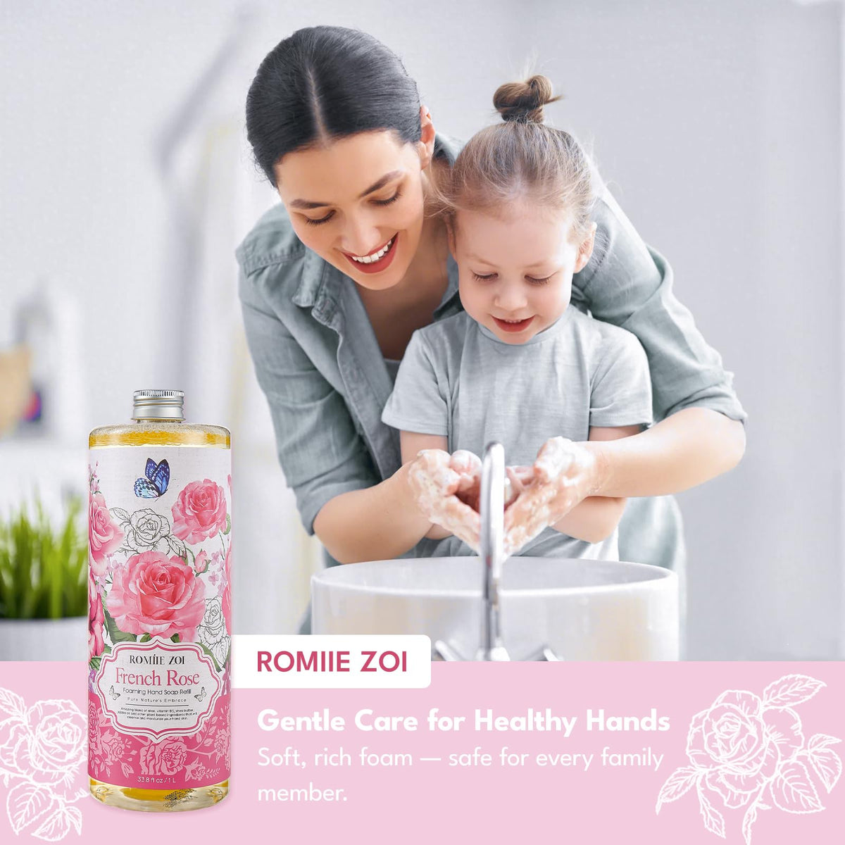 Close-up of ROMIIE ZOI foaming soap texture