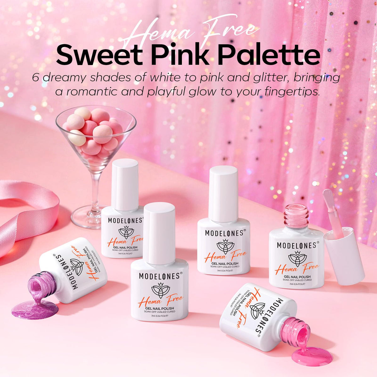 close-up of Rosa Pink gel polish bottle