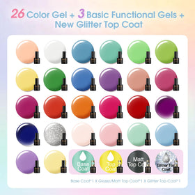 Close-up of ROSALIND gel nail polish bottles with pastel colours