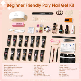 Close-up of ROSALIND poly nail gel colours in packaging