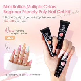 Close-up of ROSALIND poly nail gel in nude colour